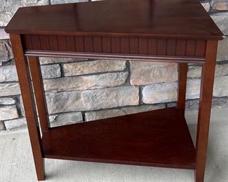 Pacific Coast Lighting Wood And Veneer Side Table With Pullout Tray