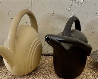 (2) Plastic Watering Cans, (2) Plastic Plant Water Inserts