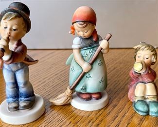 (3) Vintage Hummels - Sweeper Girl, Serenade, And Girl With Horn