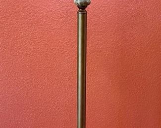 Metal Brass Tone And Pottery Base Floor Lamp With Shade