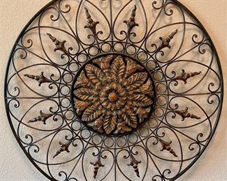 Large Metal And Resin Round Hanging Wall Art
