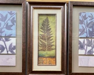 (2) N. Wyatt Jr. Leaf Prints And A Lisa Audit Leaf Print In Frames