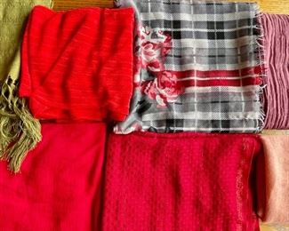 Vintage Lot Of Jersey, Cotton, And Spandex Assorted Size Scarves