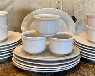 (12) William Sonoma Stoneware Dinner Plates, (6) IGE Oval Plates, (7) Stoneware Bowls