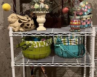 Easter Lot - Baskets, Eggs, Figurines, And More