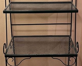 69" Green Metal Indoor Outdoor 4 Tier Shelf / Plant Stand