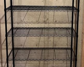 74" Shelf Tech System Black Metal Adjustable Storage Shelf 