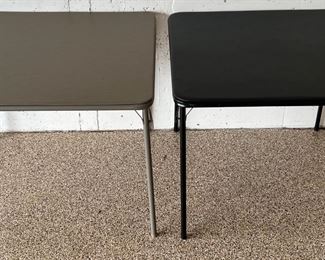 (2) Black And Grey Folding Card Tables 