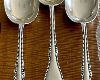 138 Grams Total - (3) Towle Sterling Silver Large 8" Serving Spoons