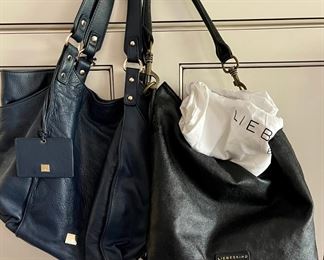 Kooba Navy Blue Leather Handbag And A Liebeskind Berlin Leather Hand Bag With Storage Bag