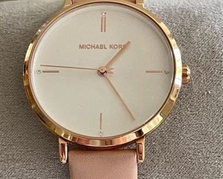 Michael Kors Watch In Original Box With Pink Genuine Leather Band