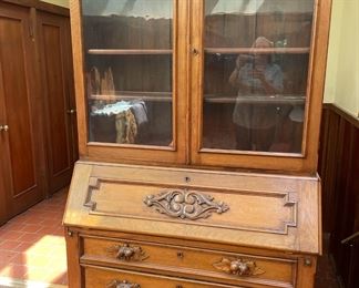 Secretary Desk with Bookcase and Chest of Drawers 