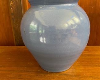 Blue/Grey Glazed Pottery Vase