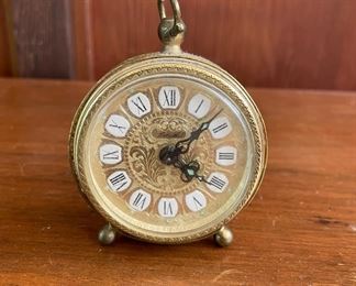 West German Linden Gold Filigree Alarm Clock

