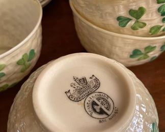 Belleek Porcelain Shamrock Tea Set, Setting for 7, 8 Dinner Plates