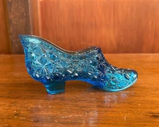 Blue Glass Decorative High Heel