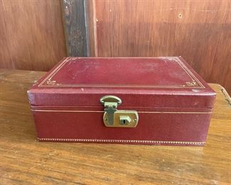 Red and Gold Accent Jewelry Box