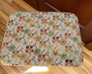 Cross Stitched, Wooden Stool 