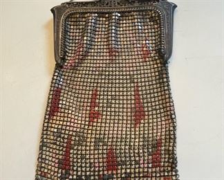 Whiting and Davis Mesh Flapper Handbag
