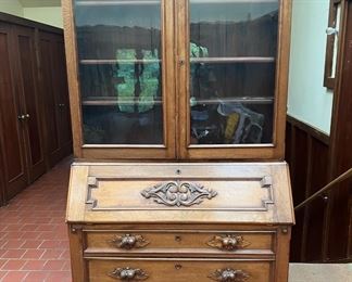 Secretary Desk with Bookcase and Chest of Drawers