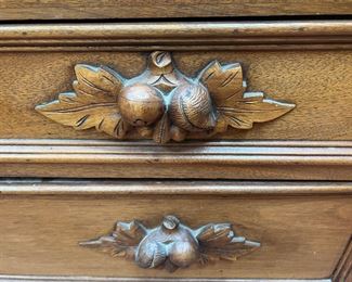 Secretary Desk with Bookcase and Chest of Drawers