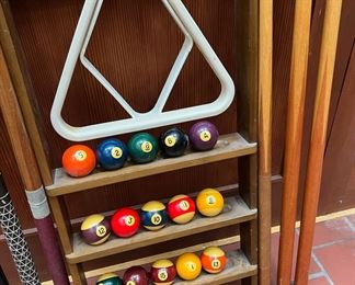Wall Billiards Cue and Ball Rack