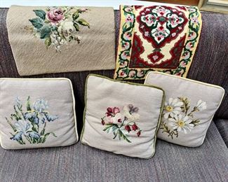 Floral Embroidered Throw Pillows