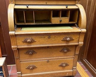 Roll Top Desk with Chest of Drawers