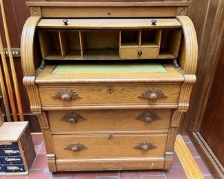 Roll Top Desk with Chest of Drawers