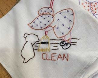 Assortment of Embroidered Dish Towels