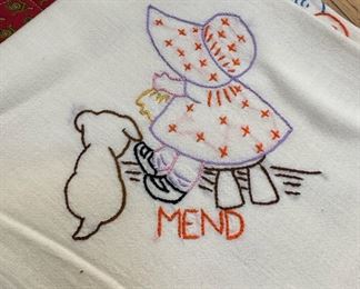 Assortment of Embroidered Dish Towels