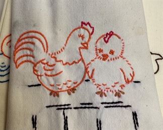 Assortment of Embroidered Dish Towels