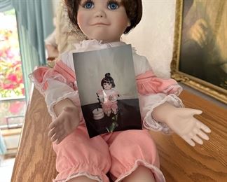 Porcelain Sitting Baby Cakes Doll