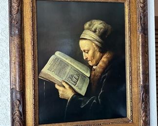 Framed Gerard Dou Giclée Art Print - Old Woman Reading 