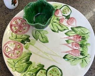 Chip and Dip Ceramic Vegetable Platter