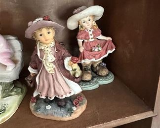 Two Victorian Girl Figurines