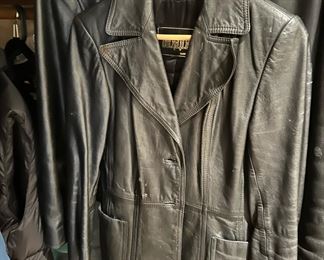 Nordstrom Black Leather Coat