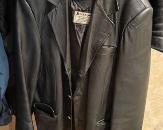 Sakr Black Leather Coat - Made in Egypt