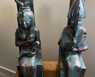 Two Ancient Egyptian Copper Statues