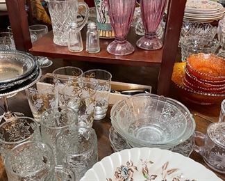 Set of Four Glass Mugs, Four Drinking Glasses