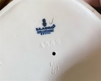 Lladro Shepherdess Girl with goose/chicks in basket #4568, Lladro Girl And Spoiled Cat #1187
