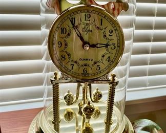 Elgin Glass Dome Quartz Mantel Clock 