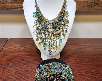 03 Chicos Peacock Dangle Necklace Bracelet