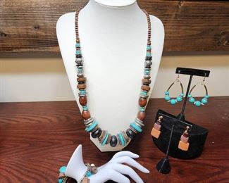 Turquoise Wood Jewelry
