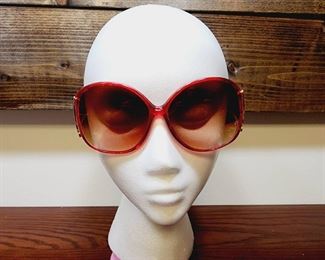 Vintage 80s Big Red Sunglasses