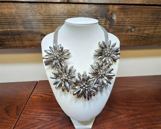 Vintage Natasha Runway Flower Statement Necklace