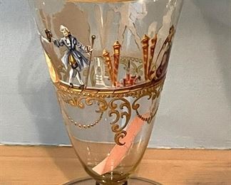 Venetian hand painted water Goblets