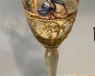 Venetian hand painted Wine goblets