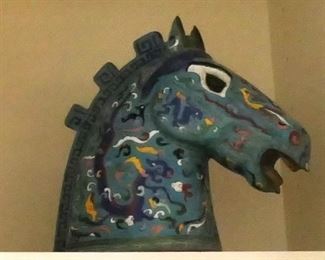 Large cloisonne horse head