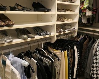 View of ladies clothing and shoes